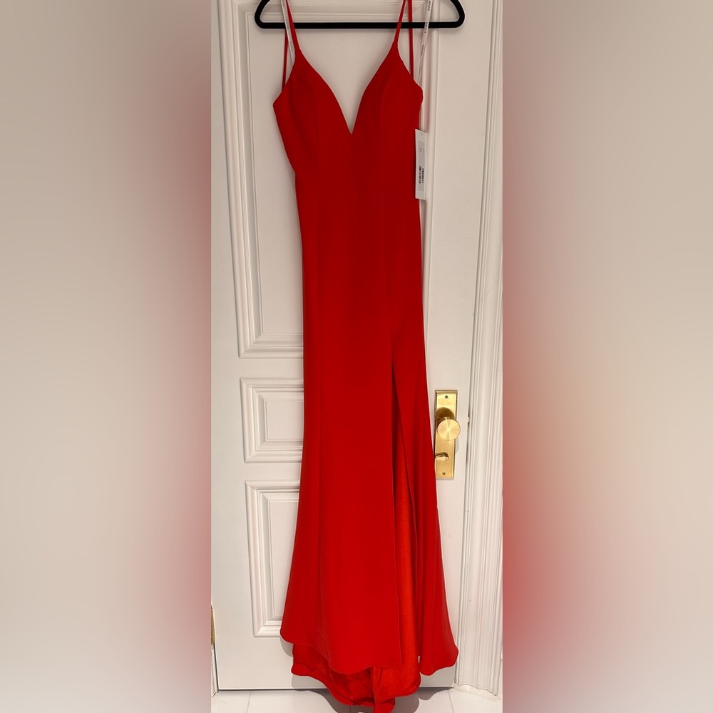 NEW JOVANI Red Open Back Gown Size 2